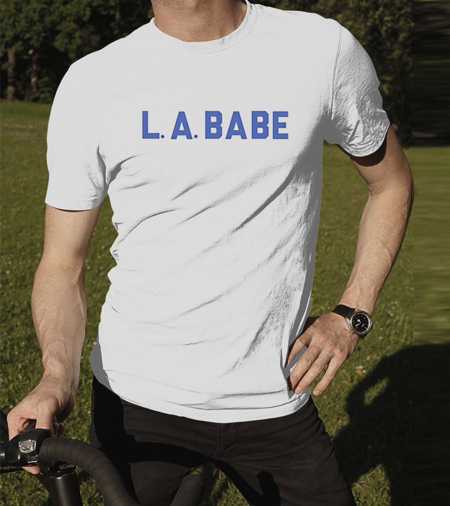 L.A. Babe Bold Blue Block Lettering T-Shirt