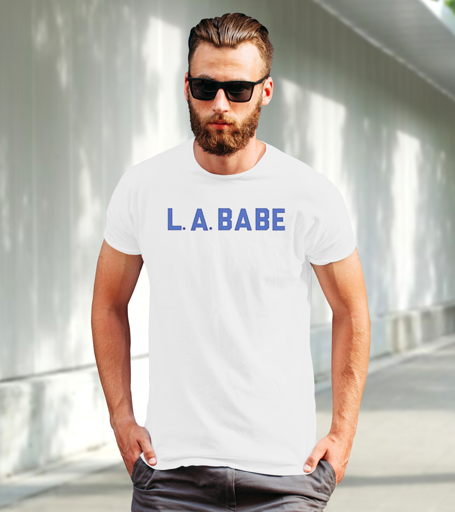 L.A. Babe Bold Blue Block Lettering T-Shirt