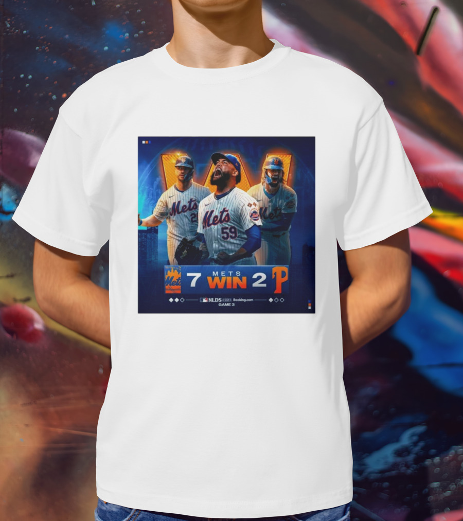 New York Mets Win 7-2 Against Philadelphia Phillies NLDS Game 3 Mets Victory T-Shirt