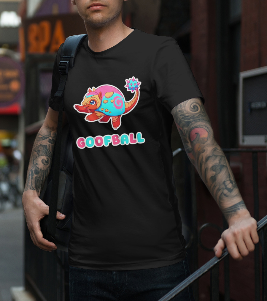 Pangolin Goofball Colorful Character With Pink And Blue Spikes T-Shirt
