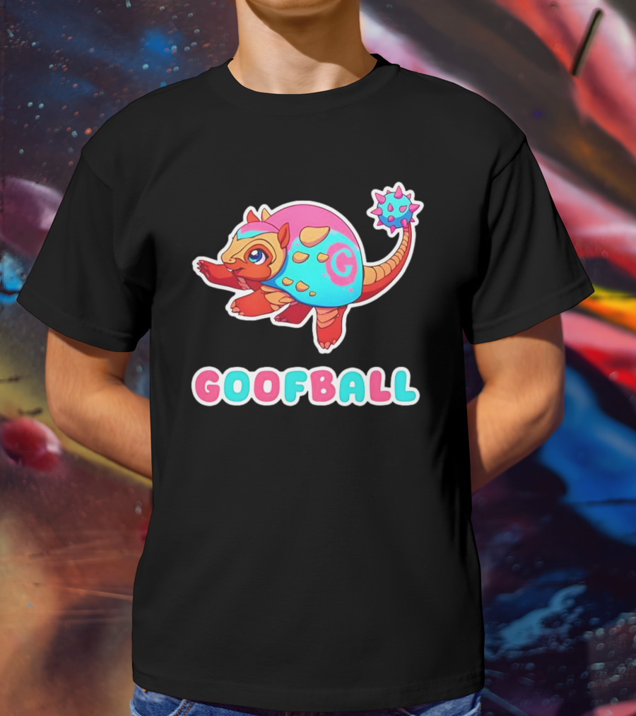 Pangolin Goofball Colorful Character With Pink And Blue Spikes T-Shirt