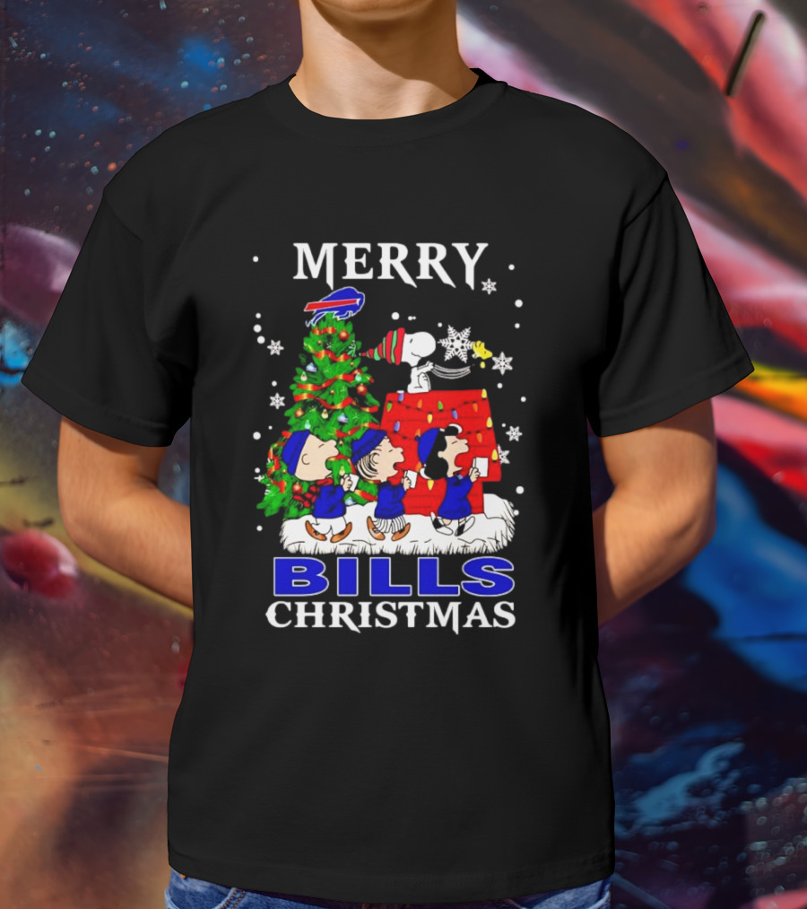 Merry Bills Christmas Peanuts Buffalo Bills T-Shirt