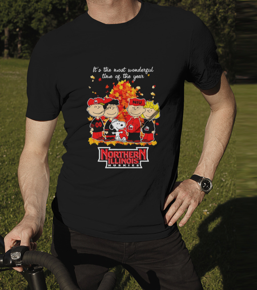 It's The Most Wonderful Time Northern Illinois Huskies Peanuts Fall T-Shirt