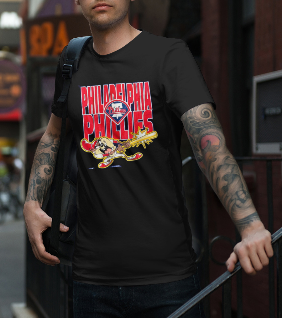 Philadelphia Phillies Tasmanian Devil Taz MLB 1995 Jersey T-Shirt