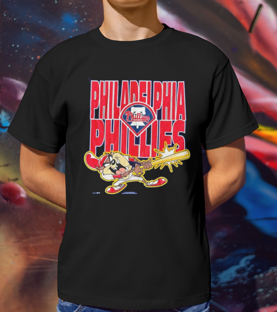 Philadelphia Phillies Tasmanian Devil Taz MLB 1995 Jersey T-Shirt