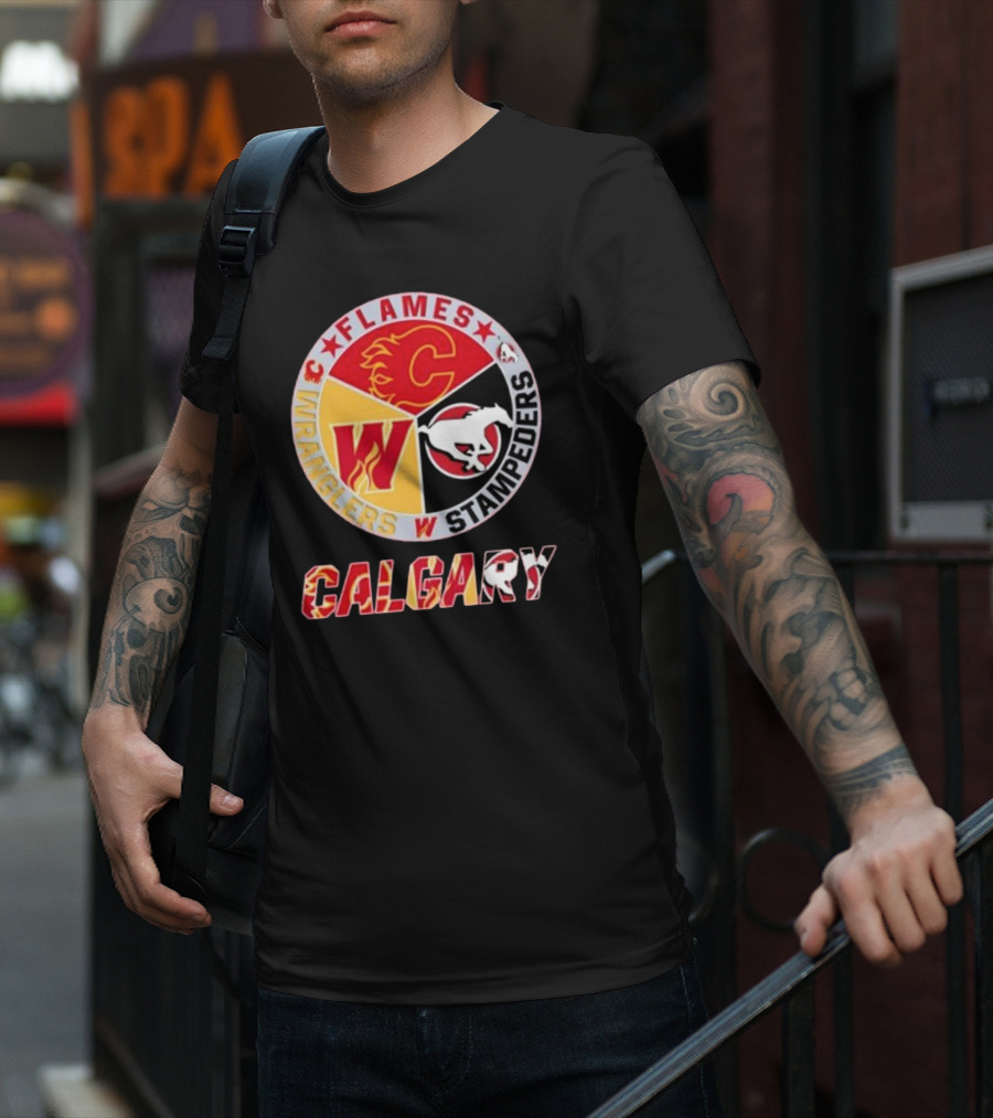 Calgary Flames Wranglers Stampeders T-Shirt
