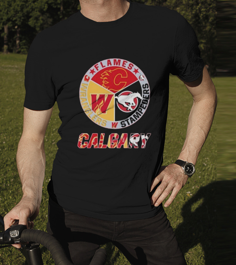 Calgary Flames Wranglers Stampeders T-Shirt