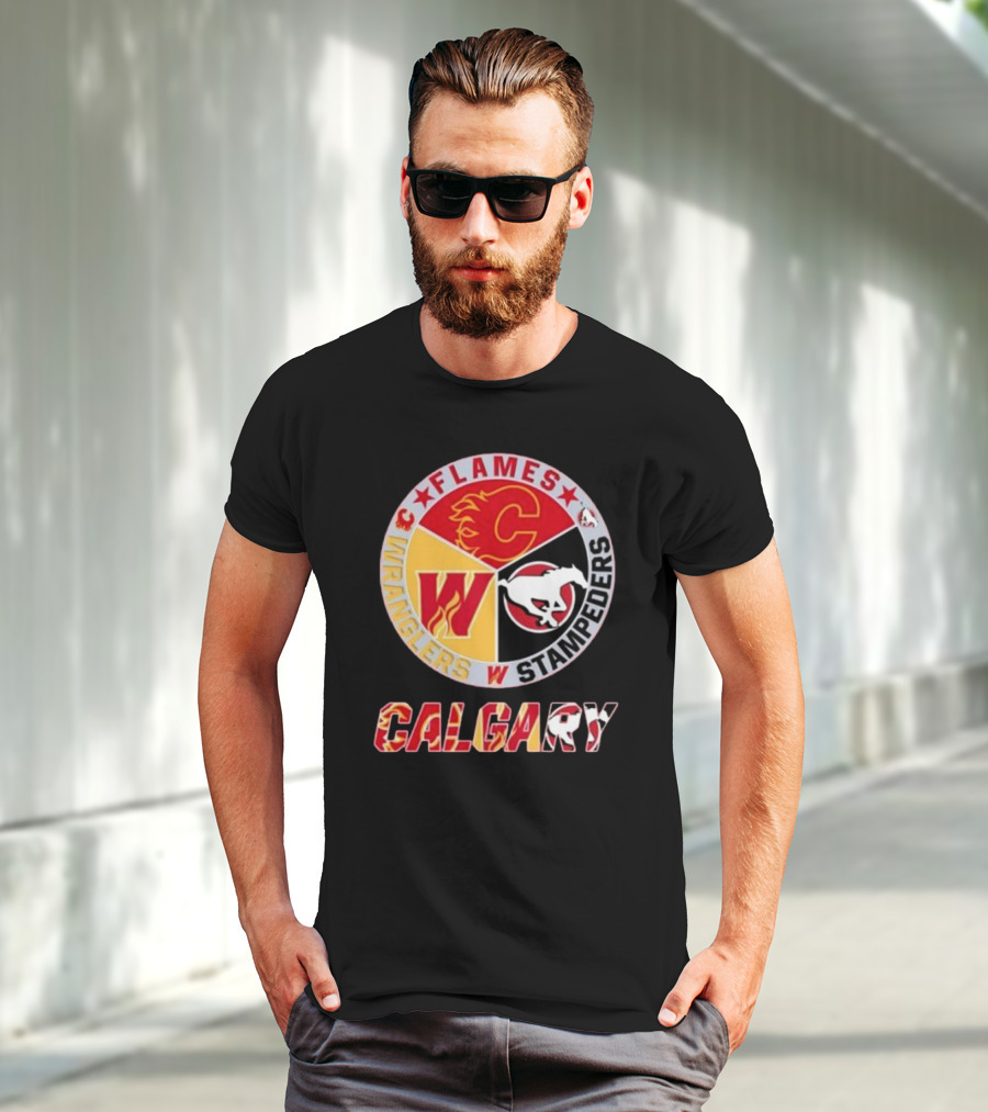 Calgary Flames Wranglers Stampeders T-Shirt