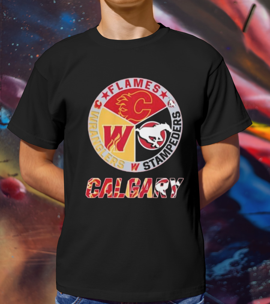 Calgary Flames Wranglers Stampeders T-Shirt