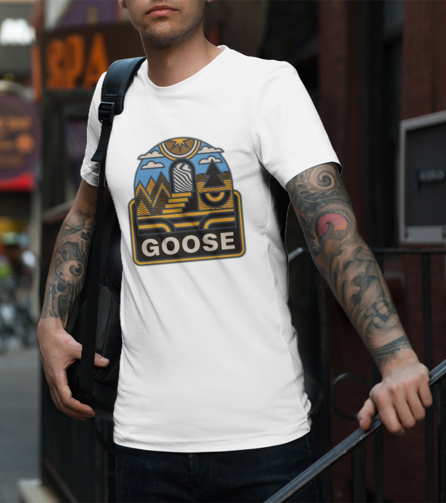 GOOSE Psychedelic Landscape Staircase T-Shirt
