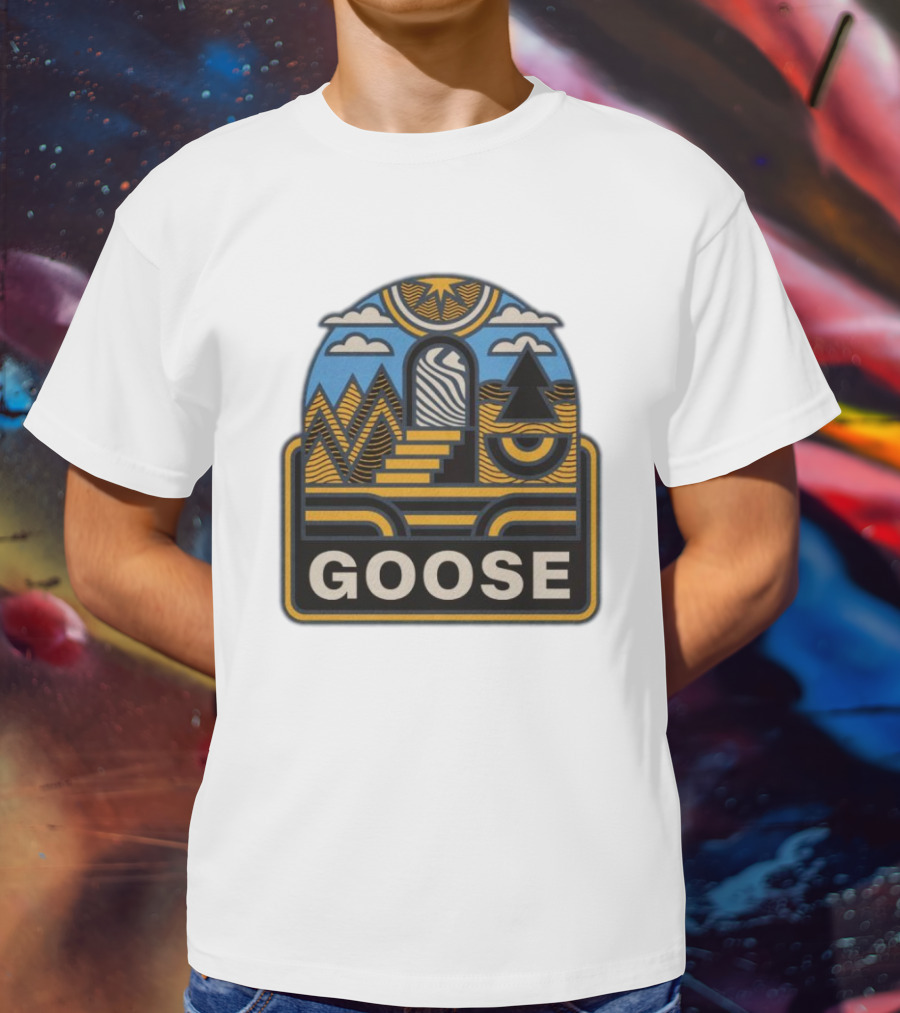GOOSE Psychedelic Landscape Staircase T-Shirt
