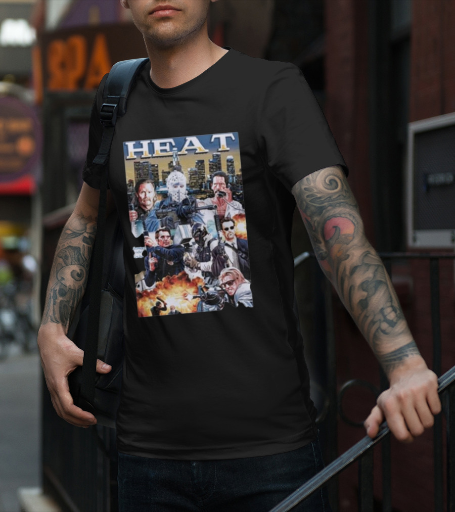 HEAT Movie Crossover Gunfight Action Heroes T-Shirt