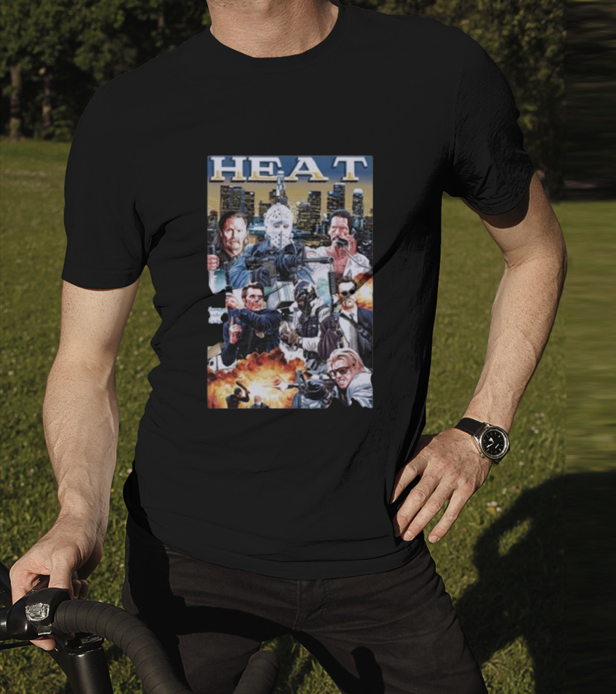 HEAT Movie Crossover Gunfight Action Heroes T-Shirt