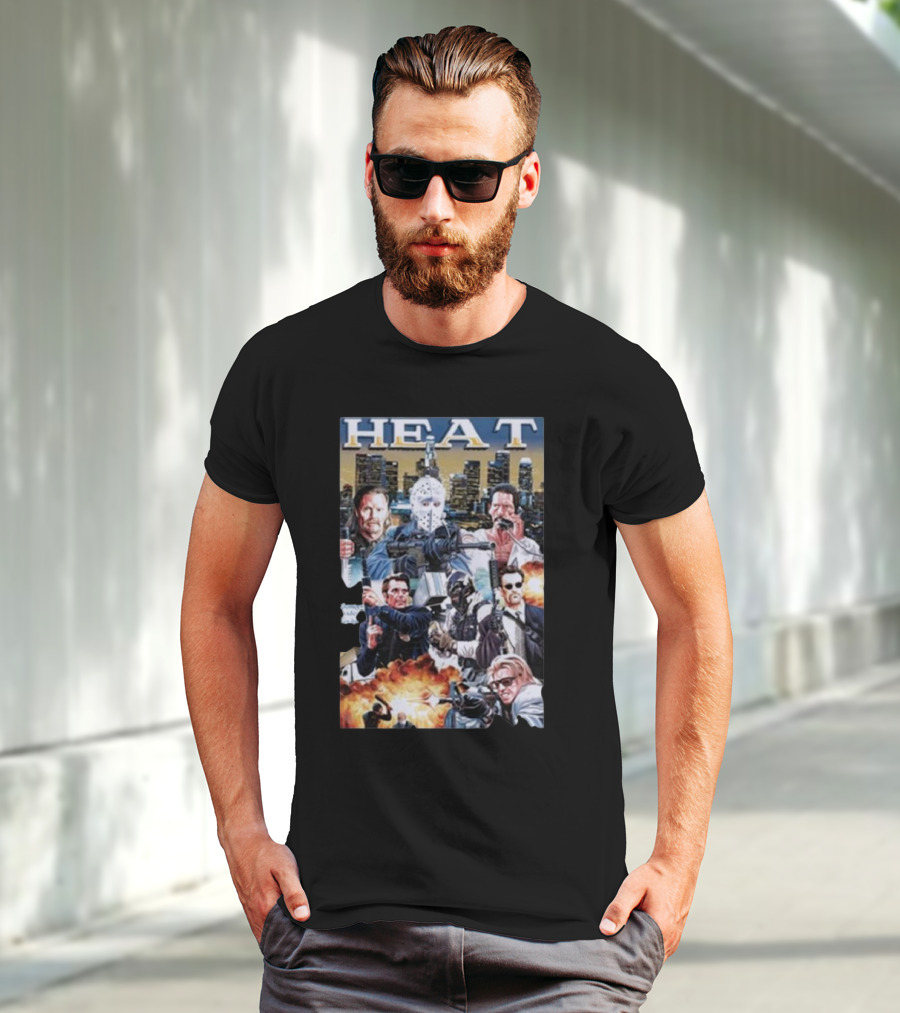 HEAT Movie Crossover Gunfight Action Heroes T-Shirt
