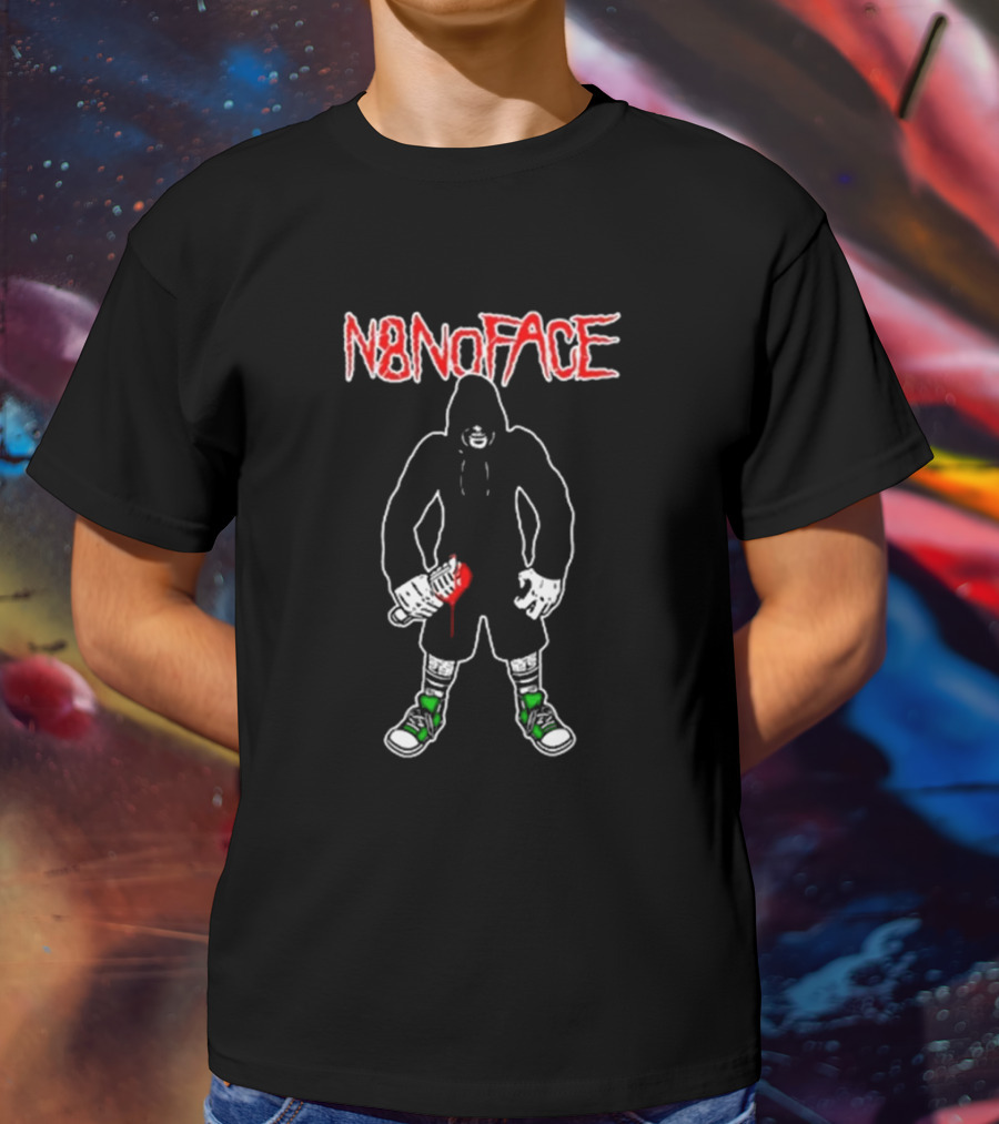 N8noface Hooded Figure With Paint Roller T-Shirt