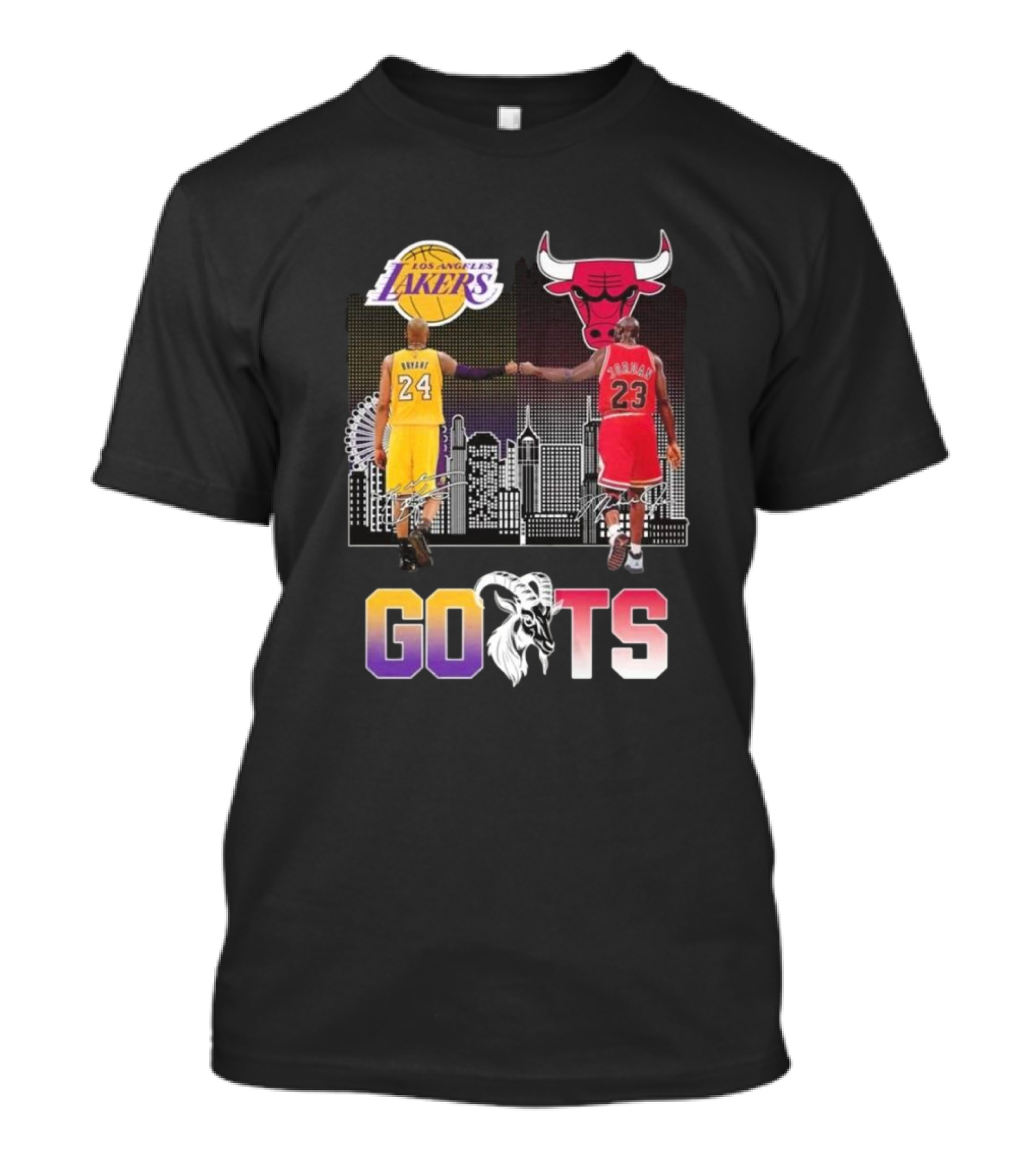 Goats Los Angeles Lakers Kobe Bryant Chicago Bulls Michael Jordan Signatures T-Shirt