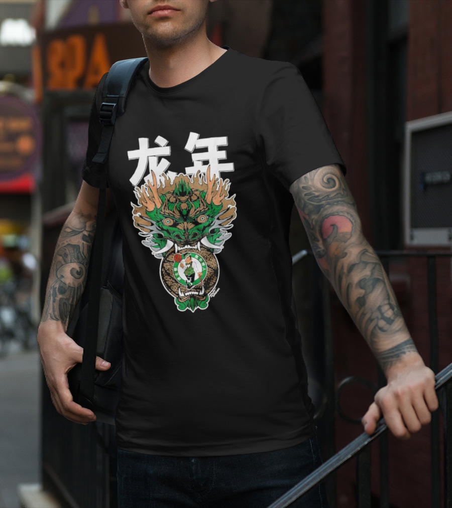 Hyperfly Heather Black Boston Celtics Year Of The Dragon Lunar New Year Collection 龙年 T-Shirt