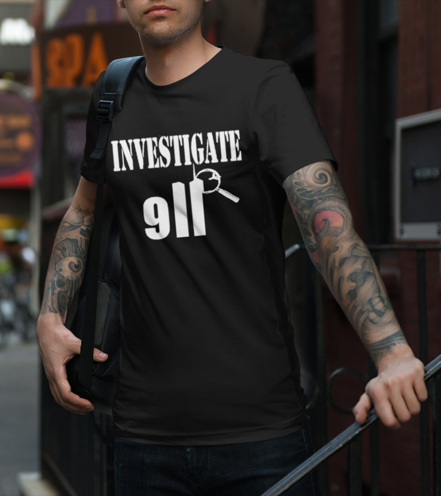 Investigate 911 Twin Towers Magnifying Glass T-Shirt