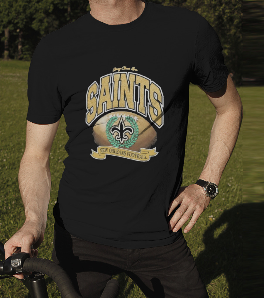 New Orleans Saints Glory Glitter Retro Football Fleur-De-Lis T-Shirt