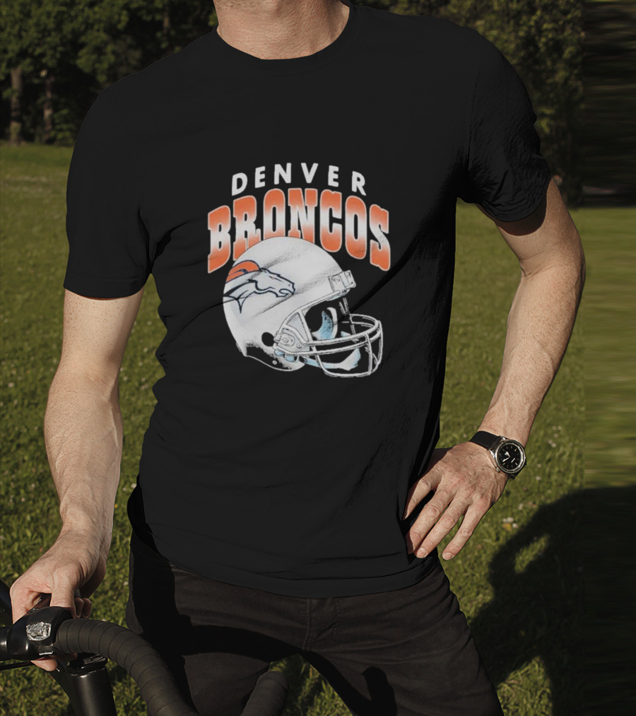 Denver Broncos Helmet NFL Logo Team Spirit T-Shirt