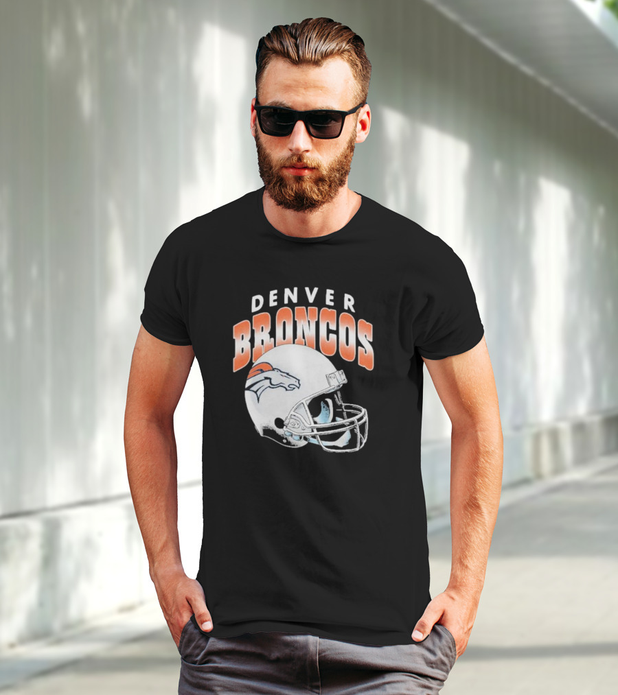 Denver Broncos Helmet NFL Logo Team Spirit T-Shirt