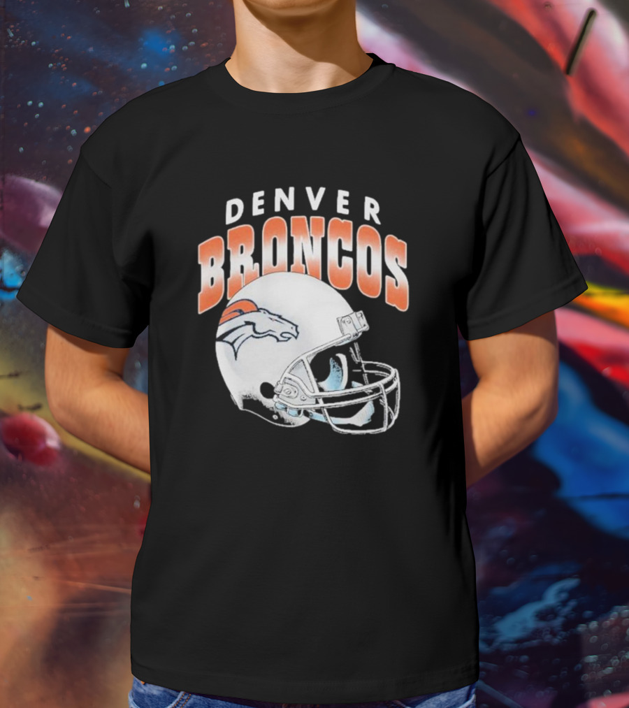 Denver Broncos Helmet NFL Logo Team Spirit T-Shirt