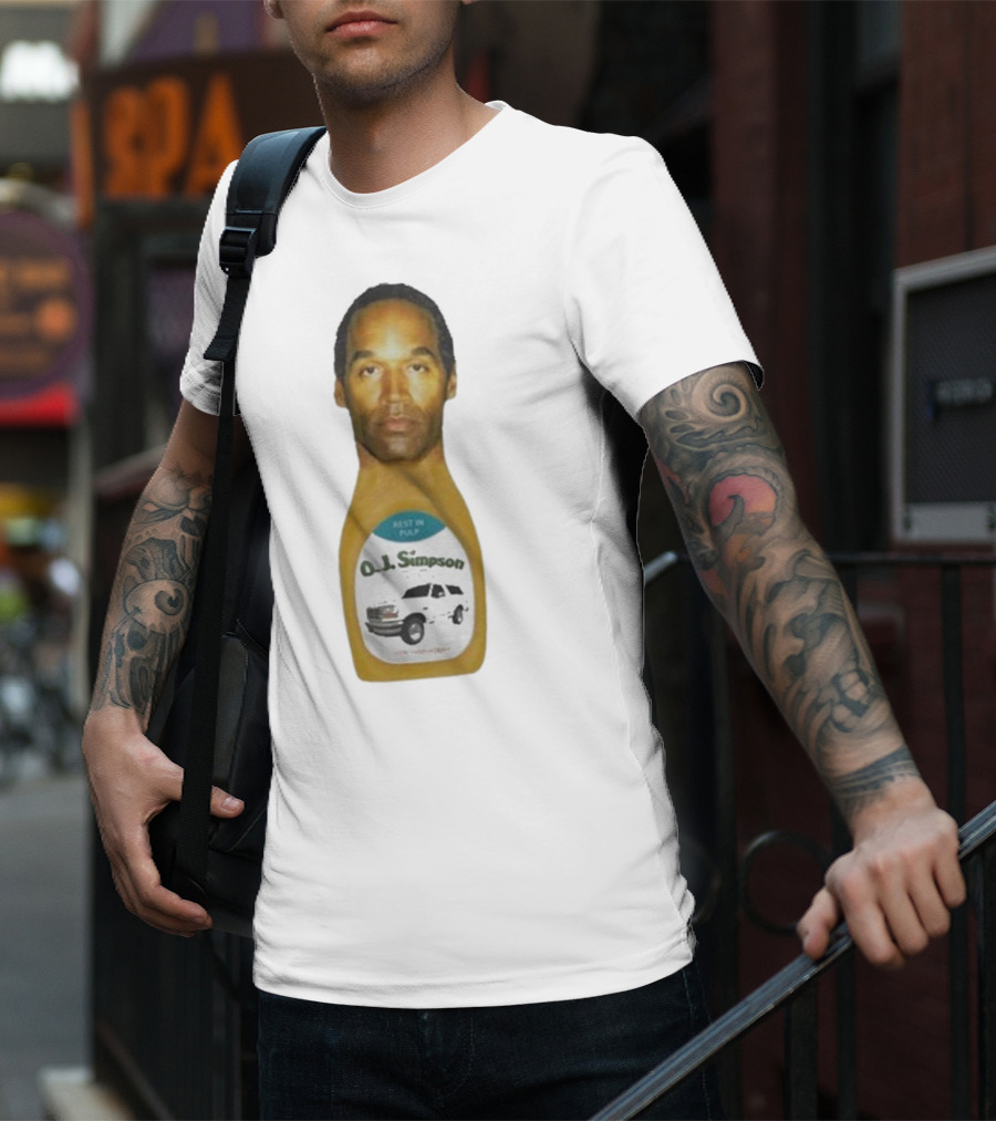 O.J. Simpson Rest In Pulp Illegal Car Chase Bottle T-Shirt