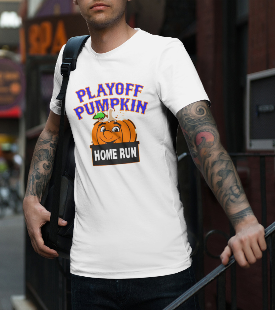 Playoff Pumpkin Home Run Mets Baseball T-Shirt