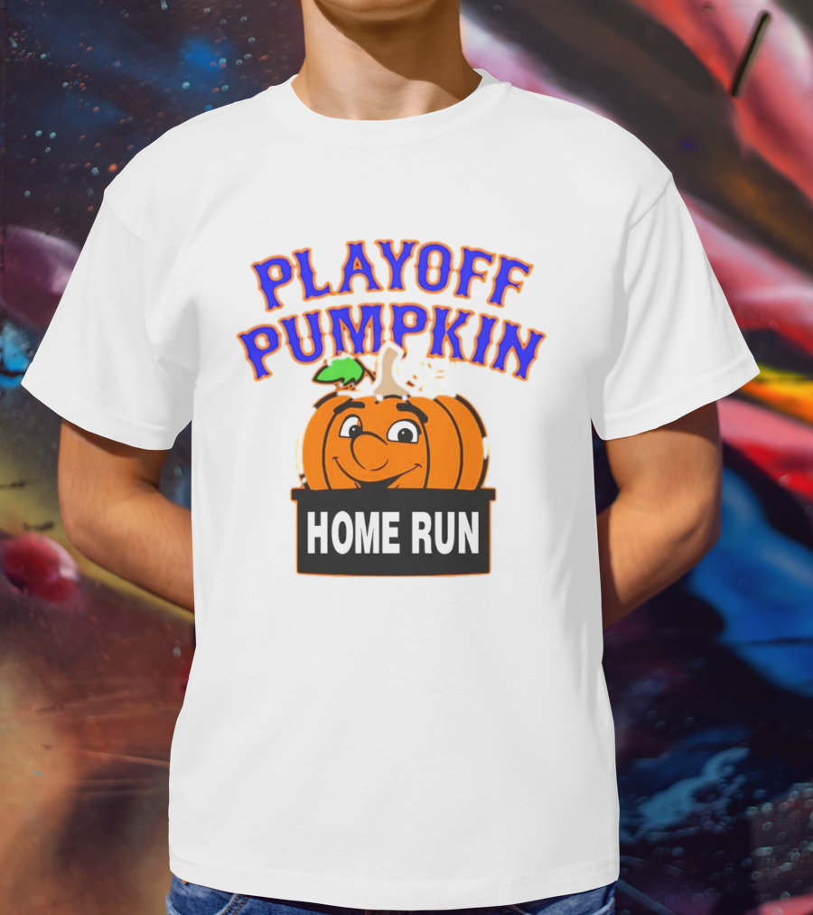 Playoff Pumpkin Home Run Mets Baseball T-Shirt