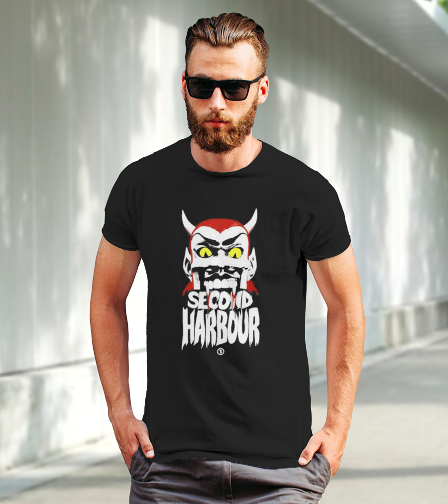 Second Harbour Demonica Devil Face With Yellow Eyes T-Shirt
