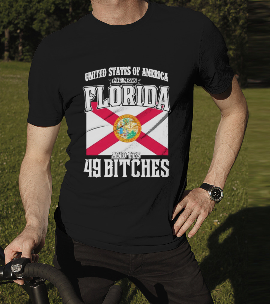 United States Of America You Mean Florida And Its 49 Bitches Flag T-Shirt