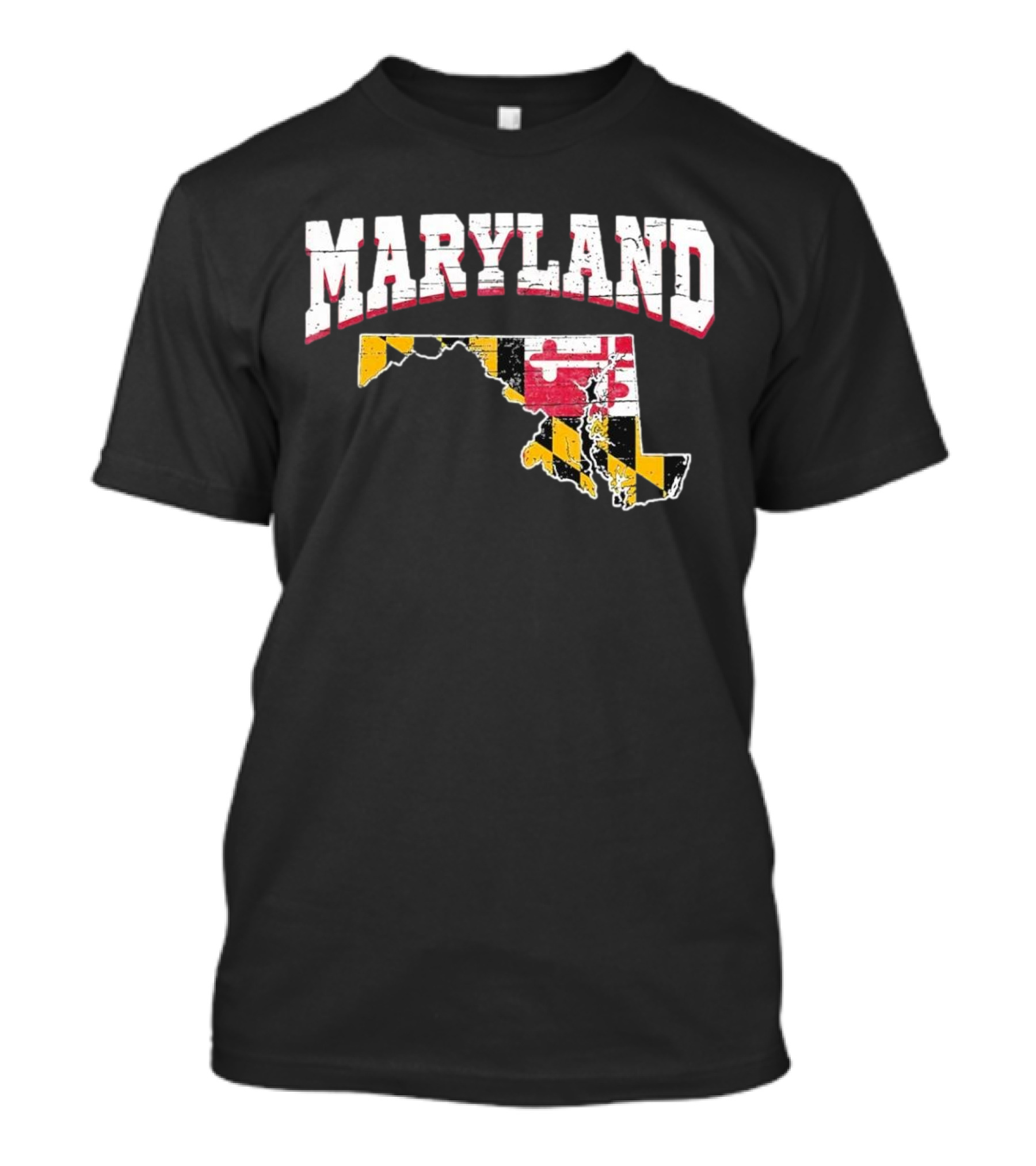 Maryland State Flag Map Proud Us Citizen America T-Shirt