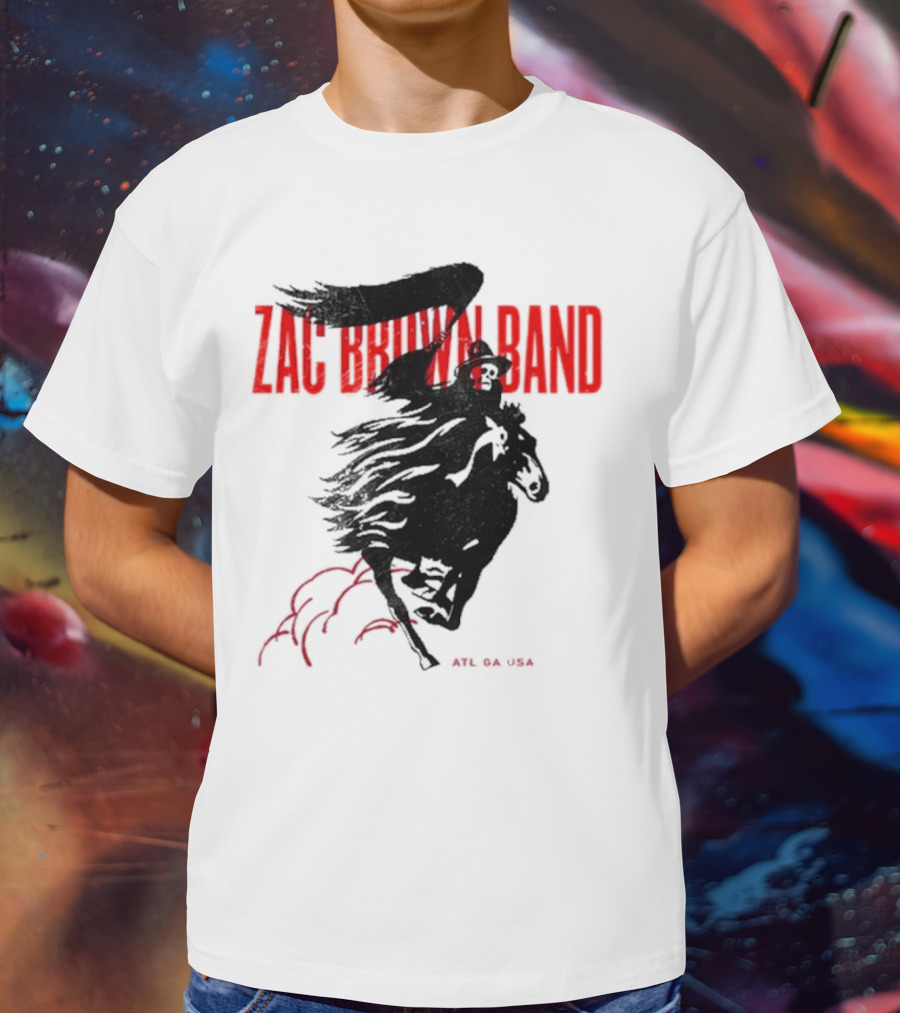 Zac Brown Band ATL GA USA Skeleton Rider T-Shirt