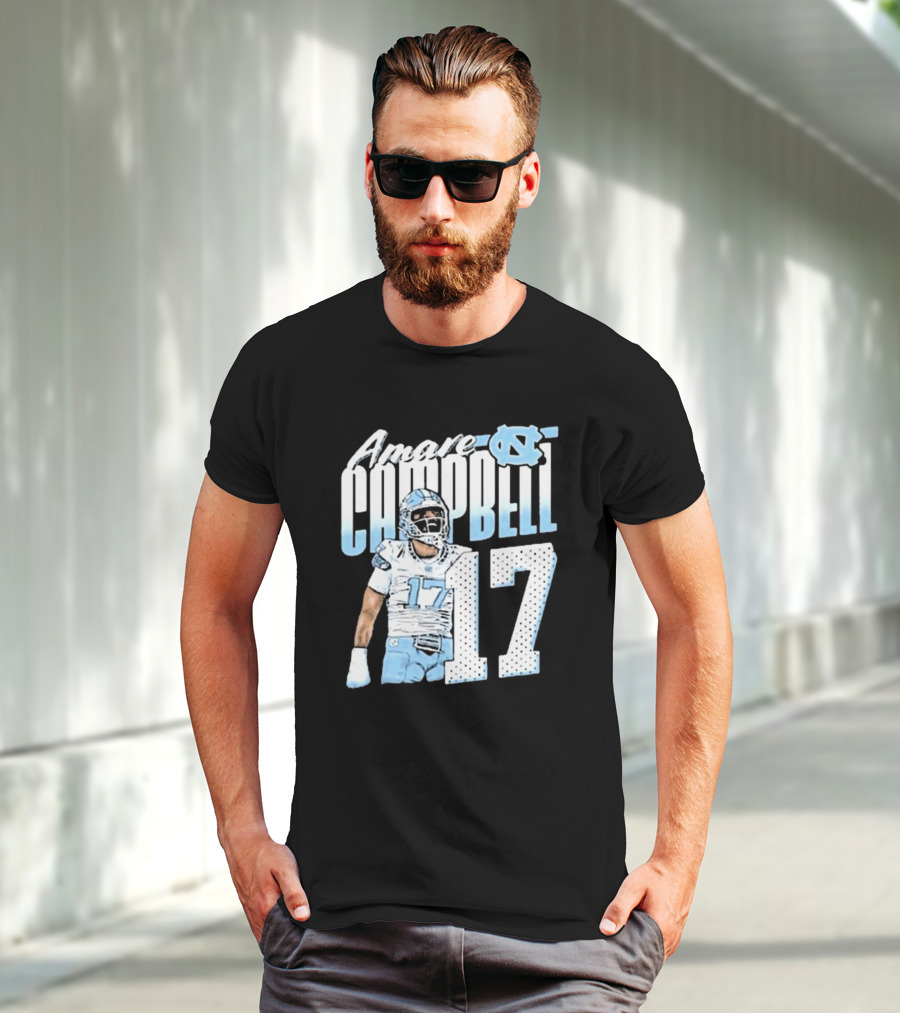 Amare Campbell North Carolina Tar Heels 17 Football Player T-Shirt