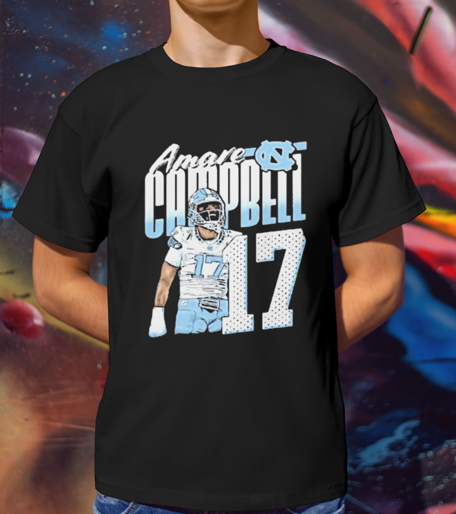 Amare Campbell North Carolina Tar Heels 17 Football Player T-Shirt