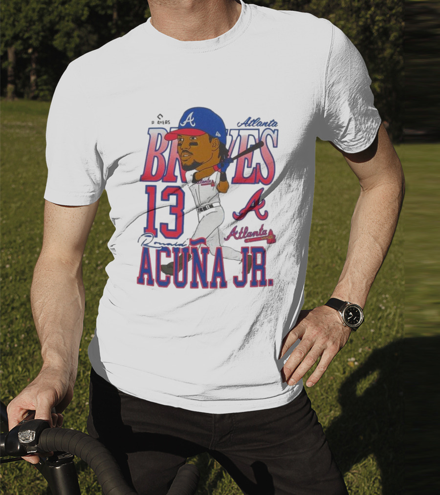 Atlanta Braves Ronald Acuña Jr. Caricature 13 Atlanta Baseball T-Shirt