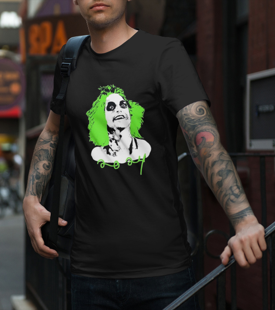 Beetlejuice Eyeliner Green Hair T-Shirt