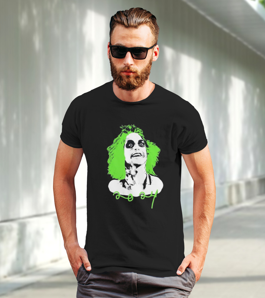 Beetlejuice Eyeliner Green Hair T-Shirt