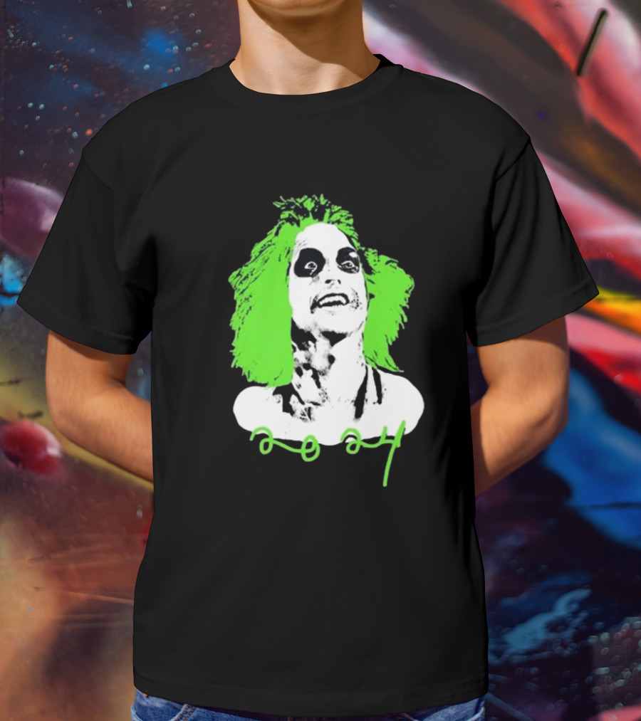 Beetlejuice Eyeliner Green Hair T-Shirt