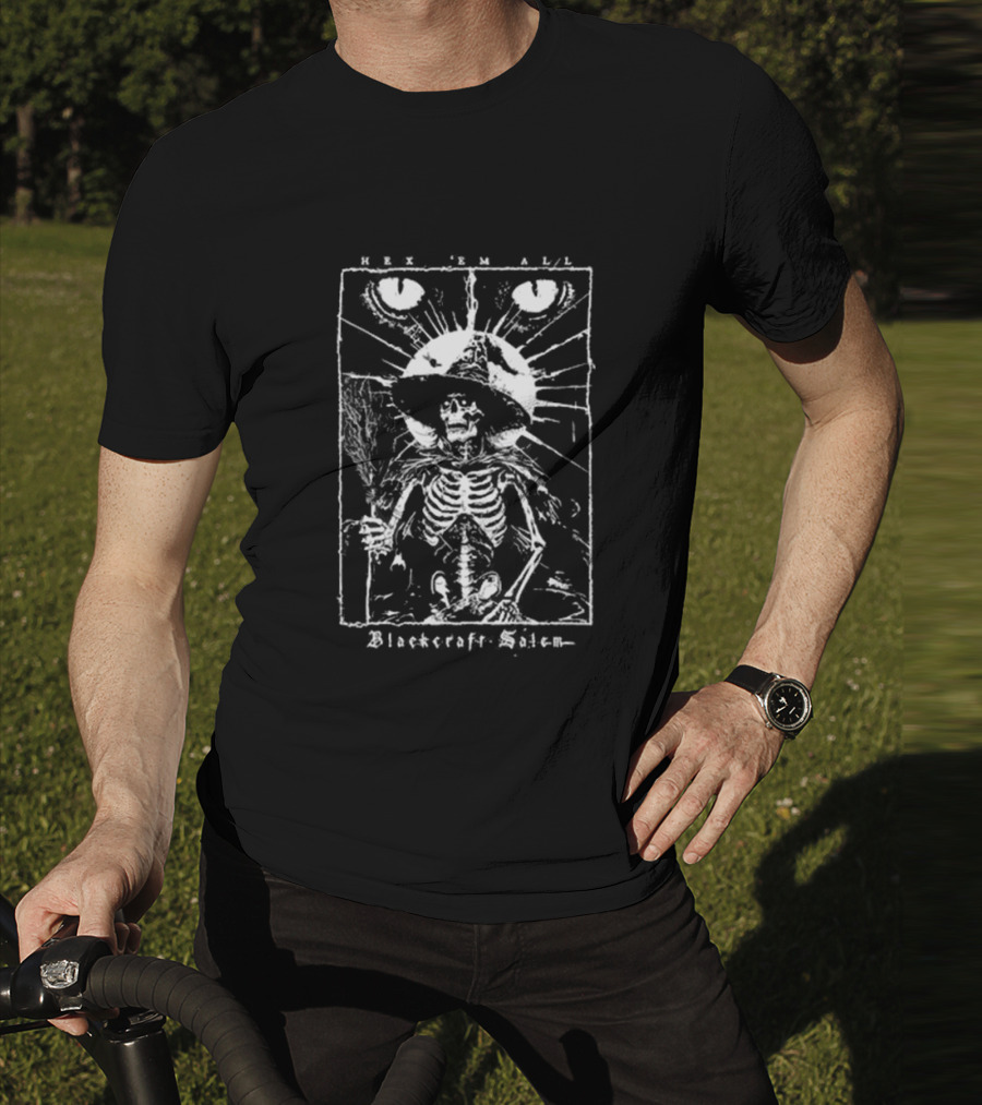 Blackcraft Salem Hex 'Em All Skeleton Witch T-Shirt
