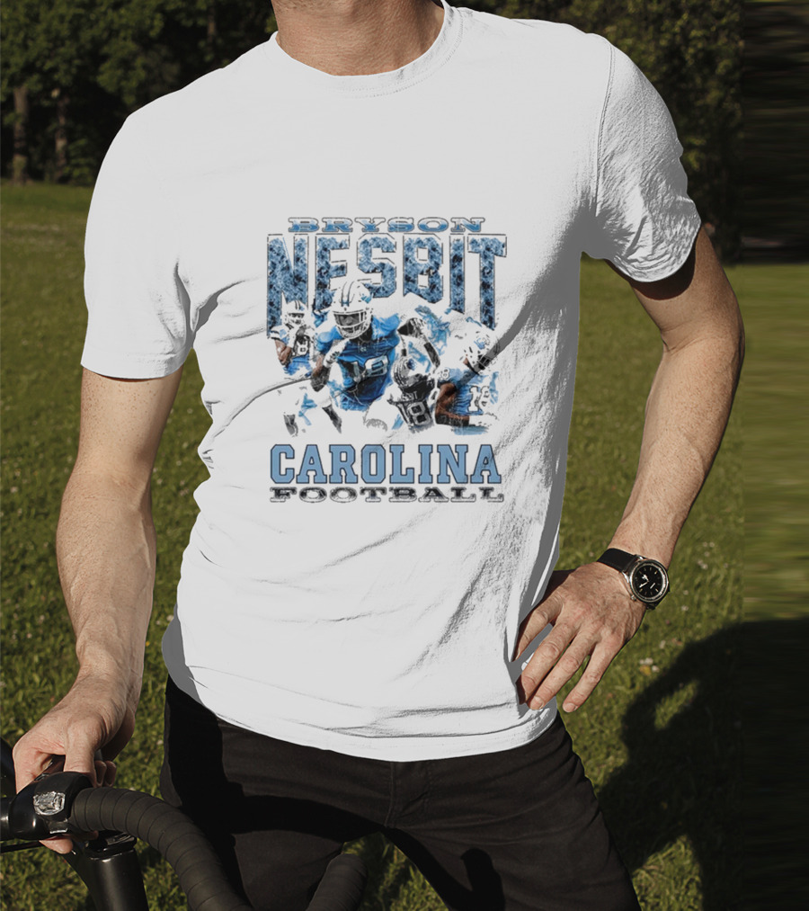 Bryson Nesbit Carolina Football Vintage Graphic Blue And Black T-Shirt