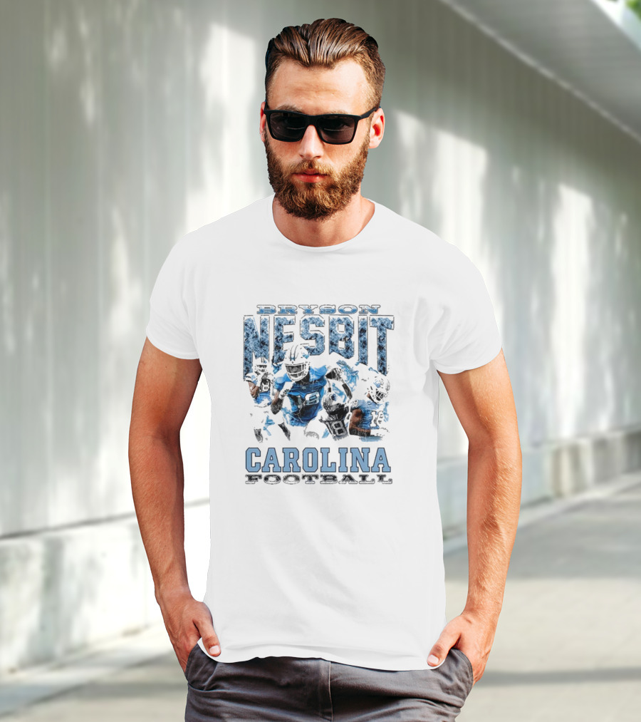 Bryson Nesbit Carolina Football Vintage Graphic Blue And Black T-Shirt