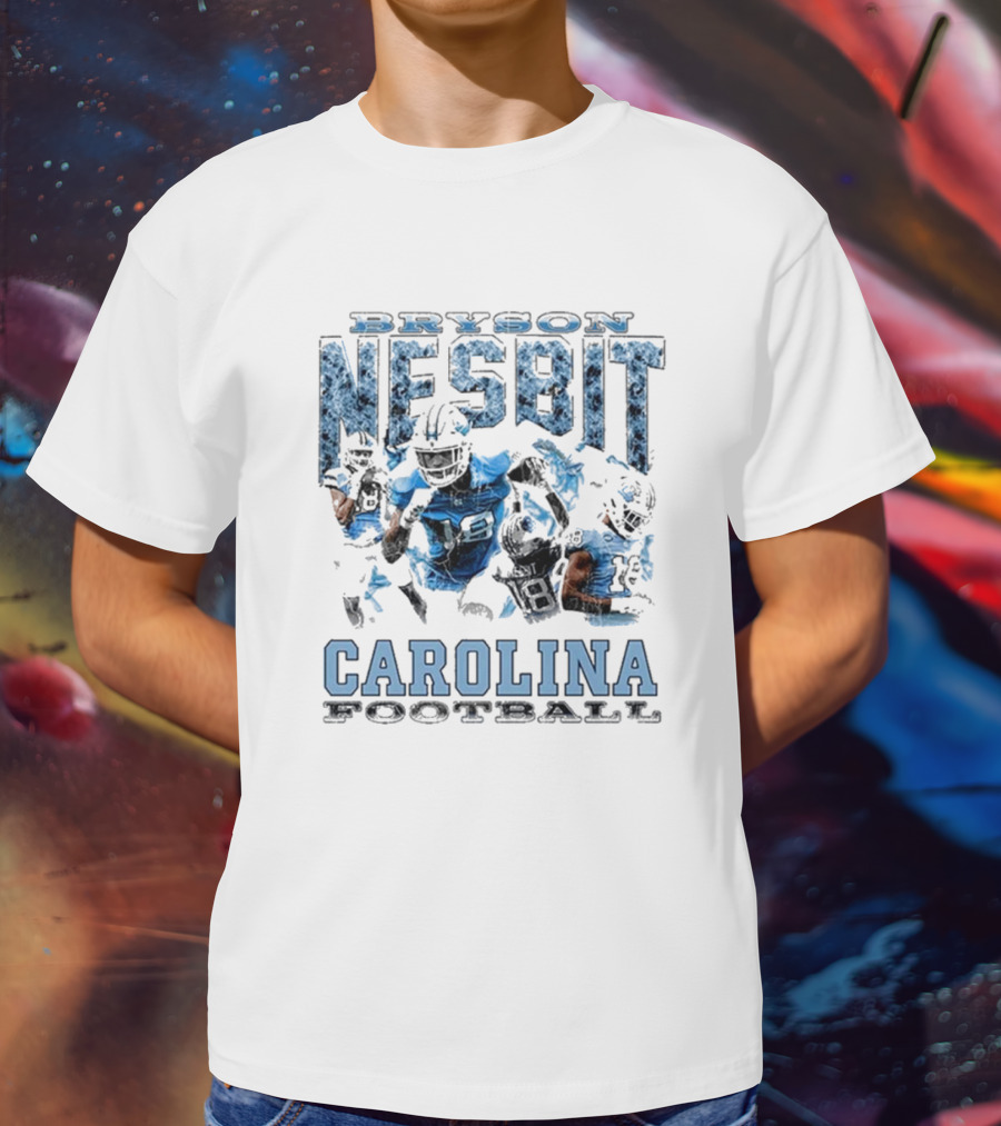 Bryson Nesbit Carolina Football Vintage Graphic Blue And Black T-Shirt