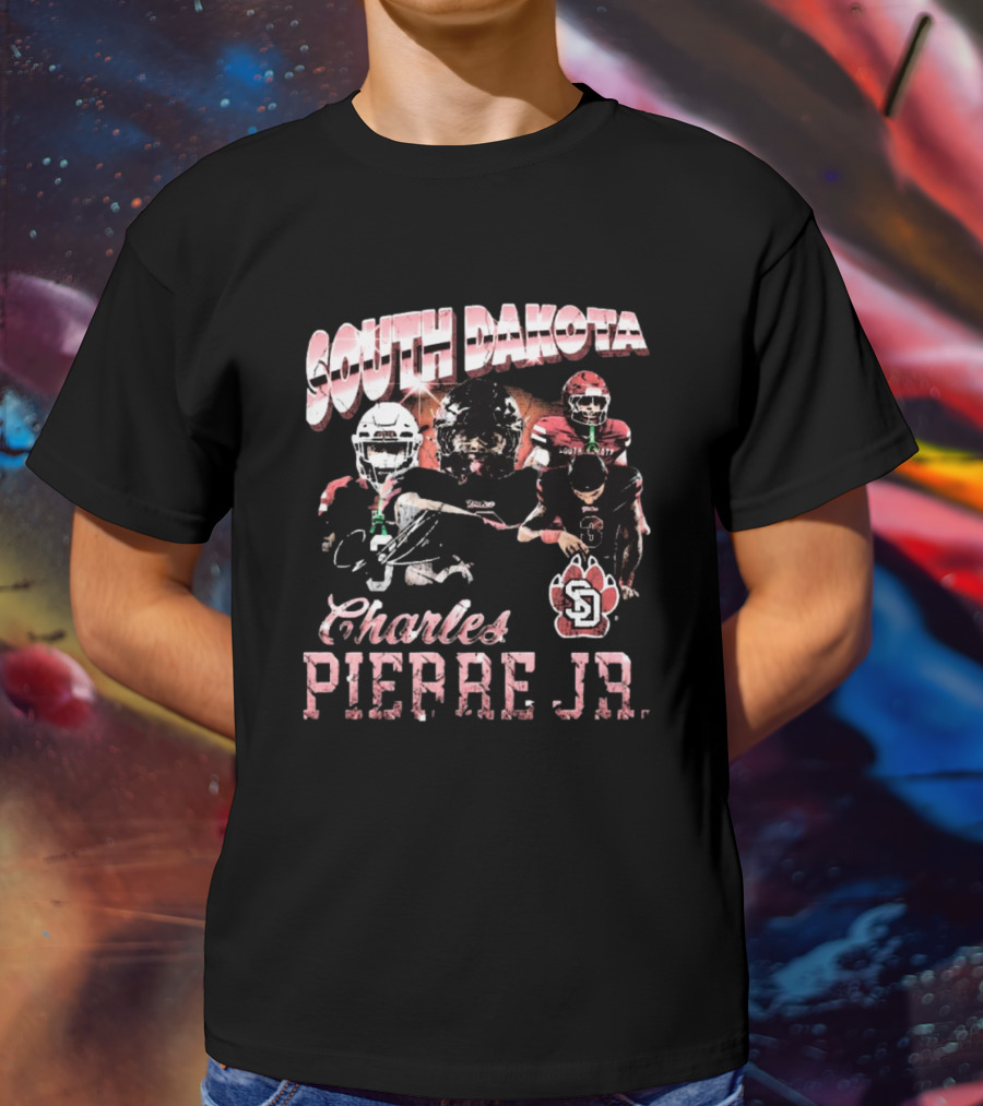 South Dakota Charles Pierre Jr. 90s Football Legacy T-Shirt