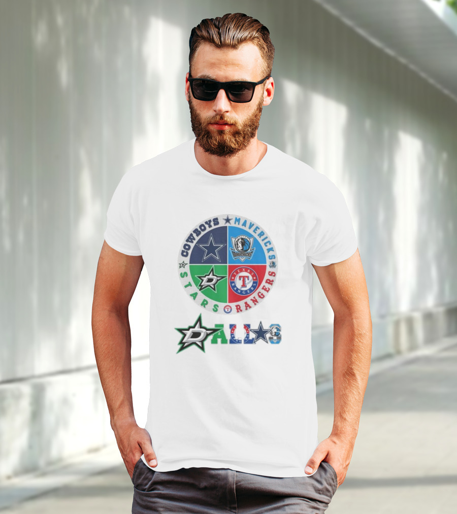 Cowboys Mavericks Rangers Stars Dallas Logo T-Shirt