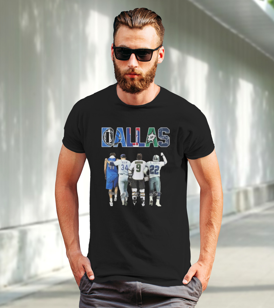 Dallas Mavericks Texas Rangers Dallas Stars Dallas Cowboys Legend Signatures T-Shirt