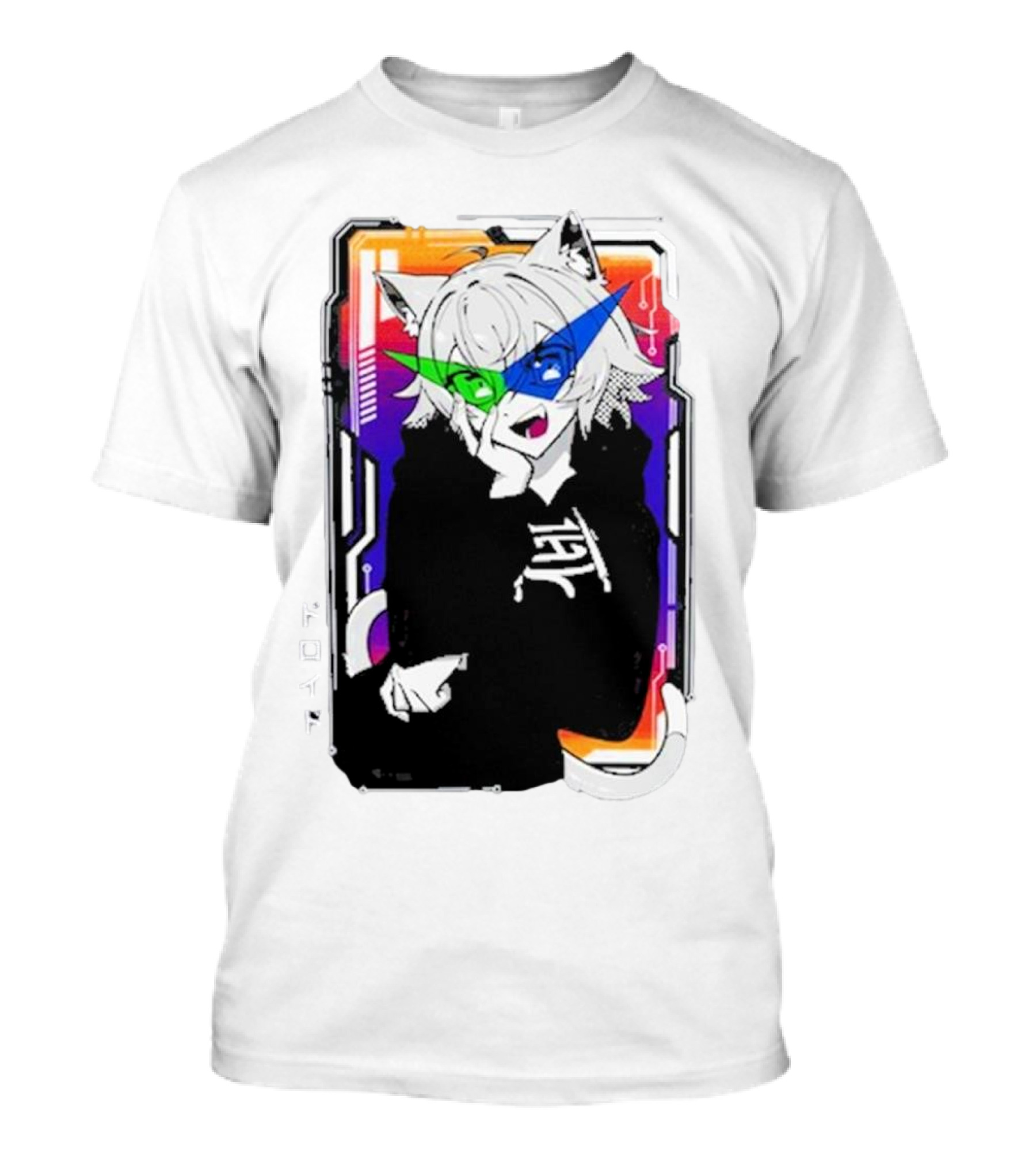 Elasticdroid Gamersupps Anime Cat Ears Cyberpunk T-Shirt