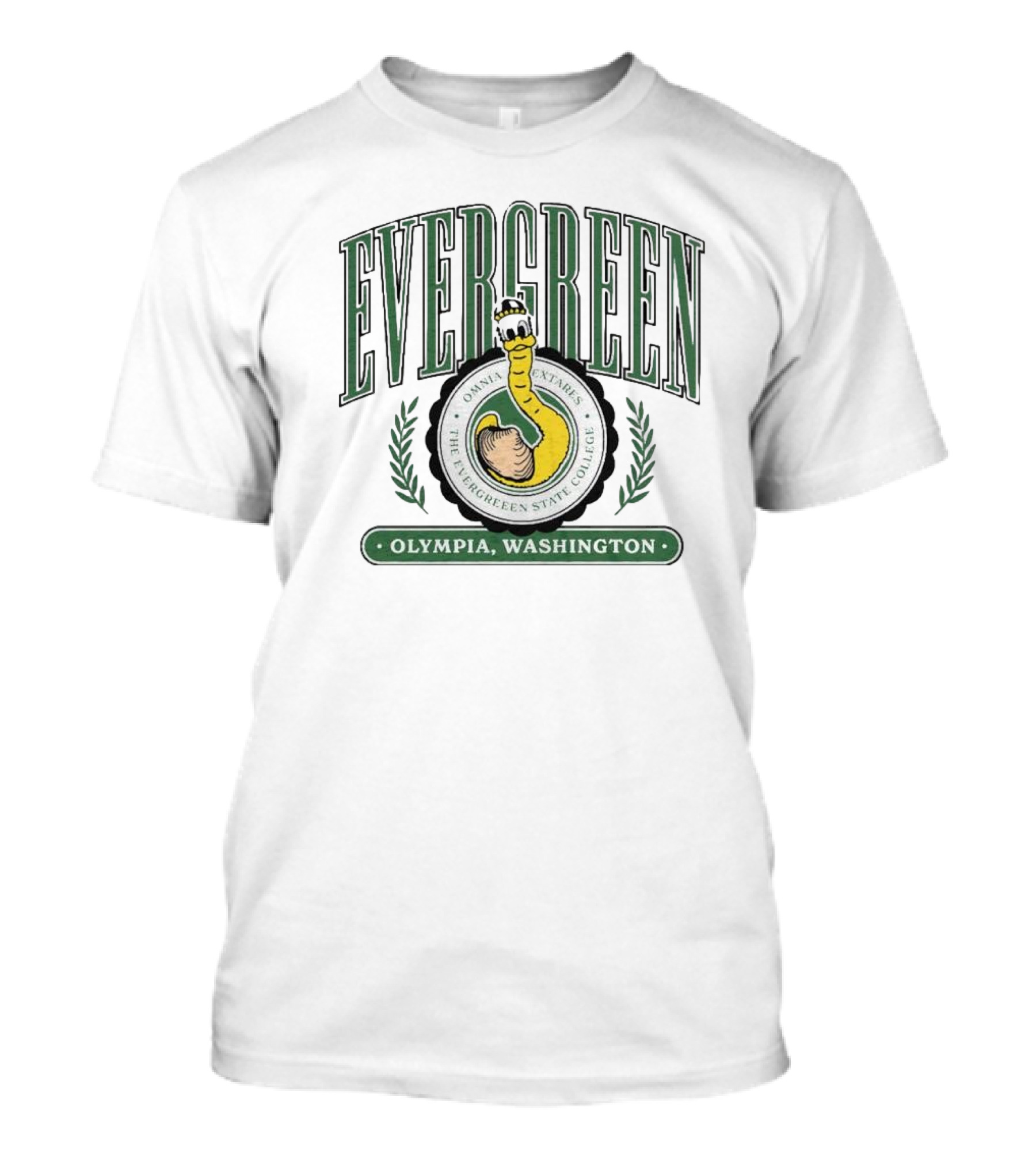 Evergreen State Geoducks Crest Olympia Washington Omnia Extares The Evergreen State College T-Shirt