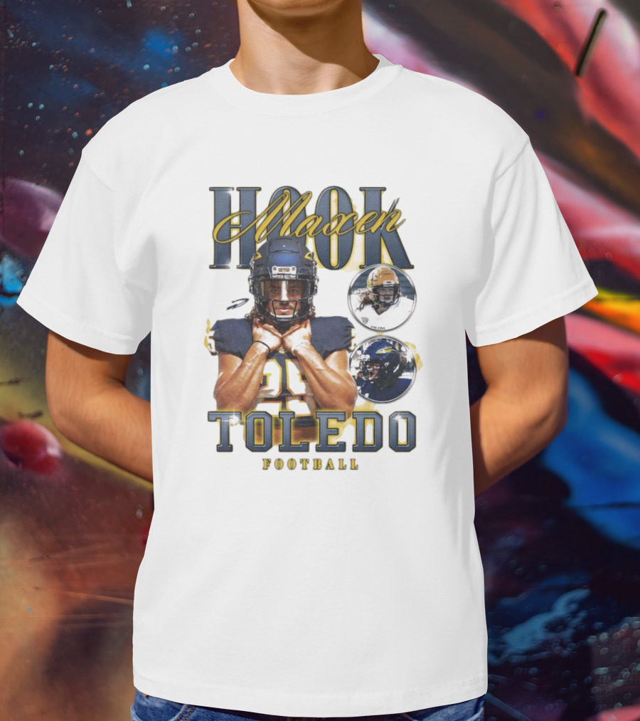 Maxen Hook Toledo Rockets Football Player Action Montage T-Shirt