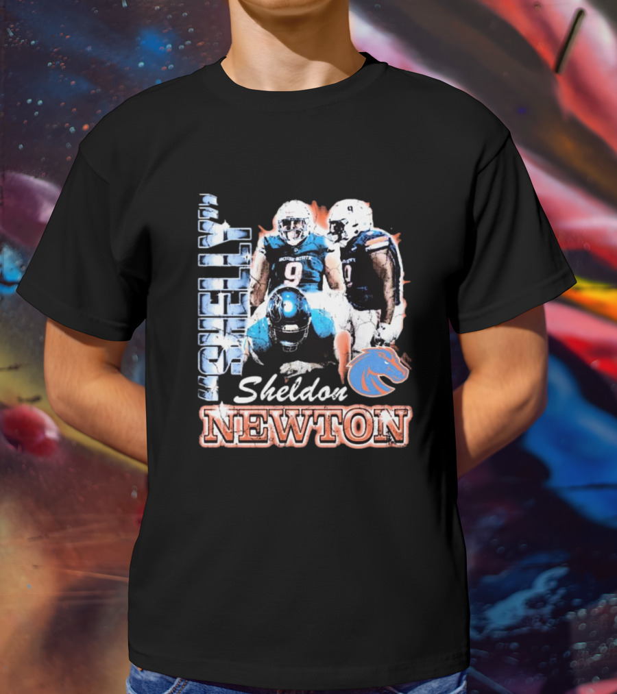 Boise State Broncos Sheldon Newton 90s Style Football Player T-Shirt